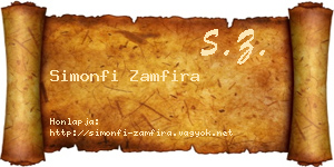 Simonfi Zamfira névjegykártya